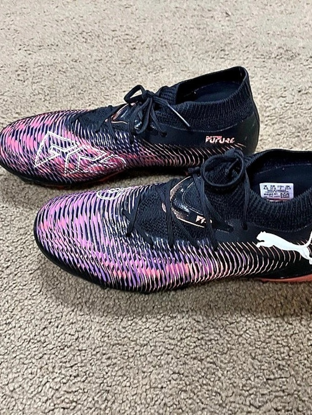 Women’s Puma Future 8 Match FG/AG Soccer Cleats Black & Purple Size 7 (Size 5.5